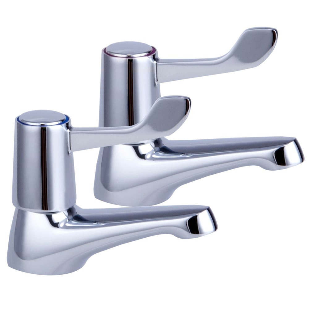 Storm Easy Lever Chrome Twin Lever Basin Taps