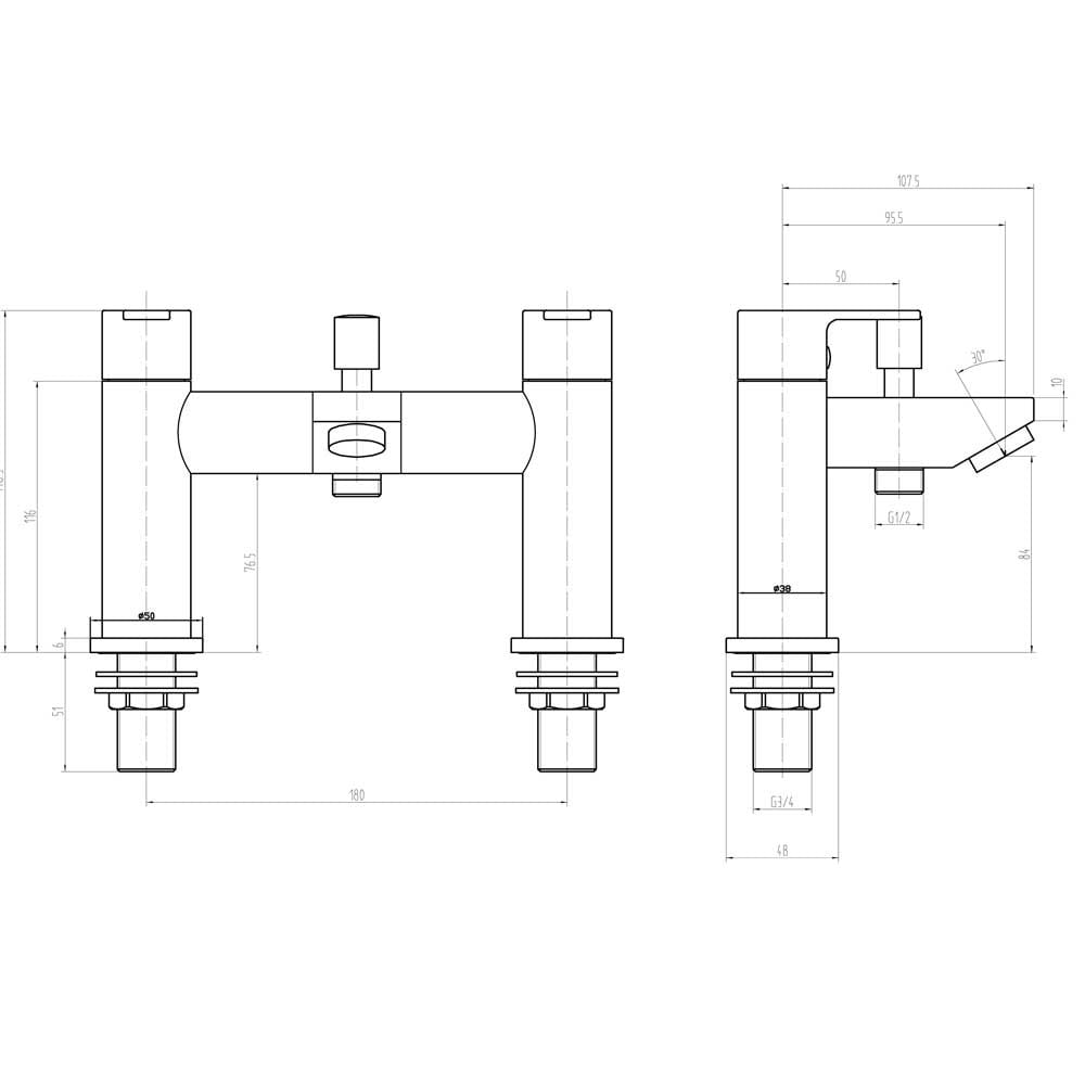 Storm Mesia Chrome Bath Shower Mixer Tap