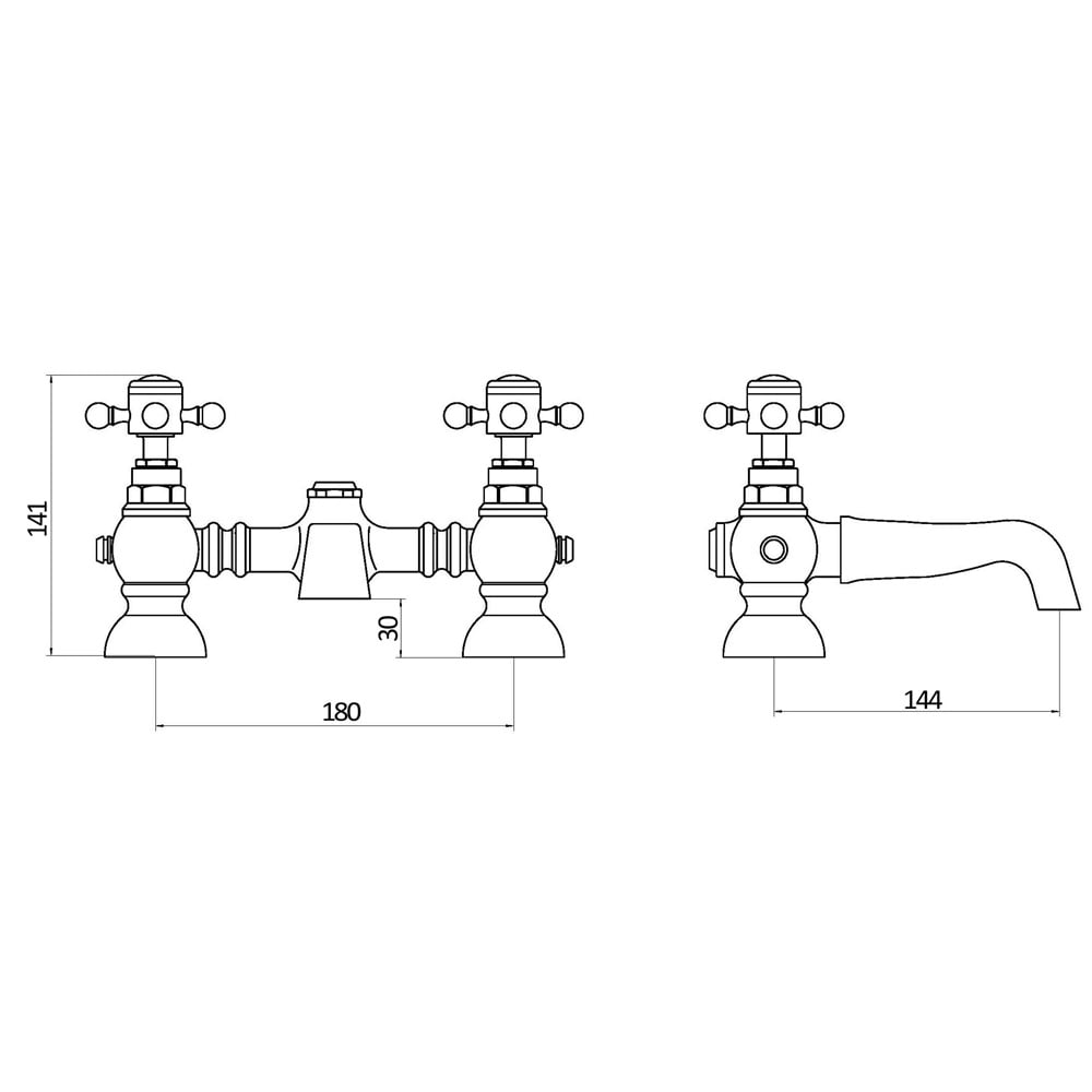Storm Cheshire Chrome Bath Mixer Tap