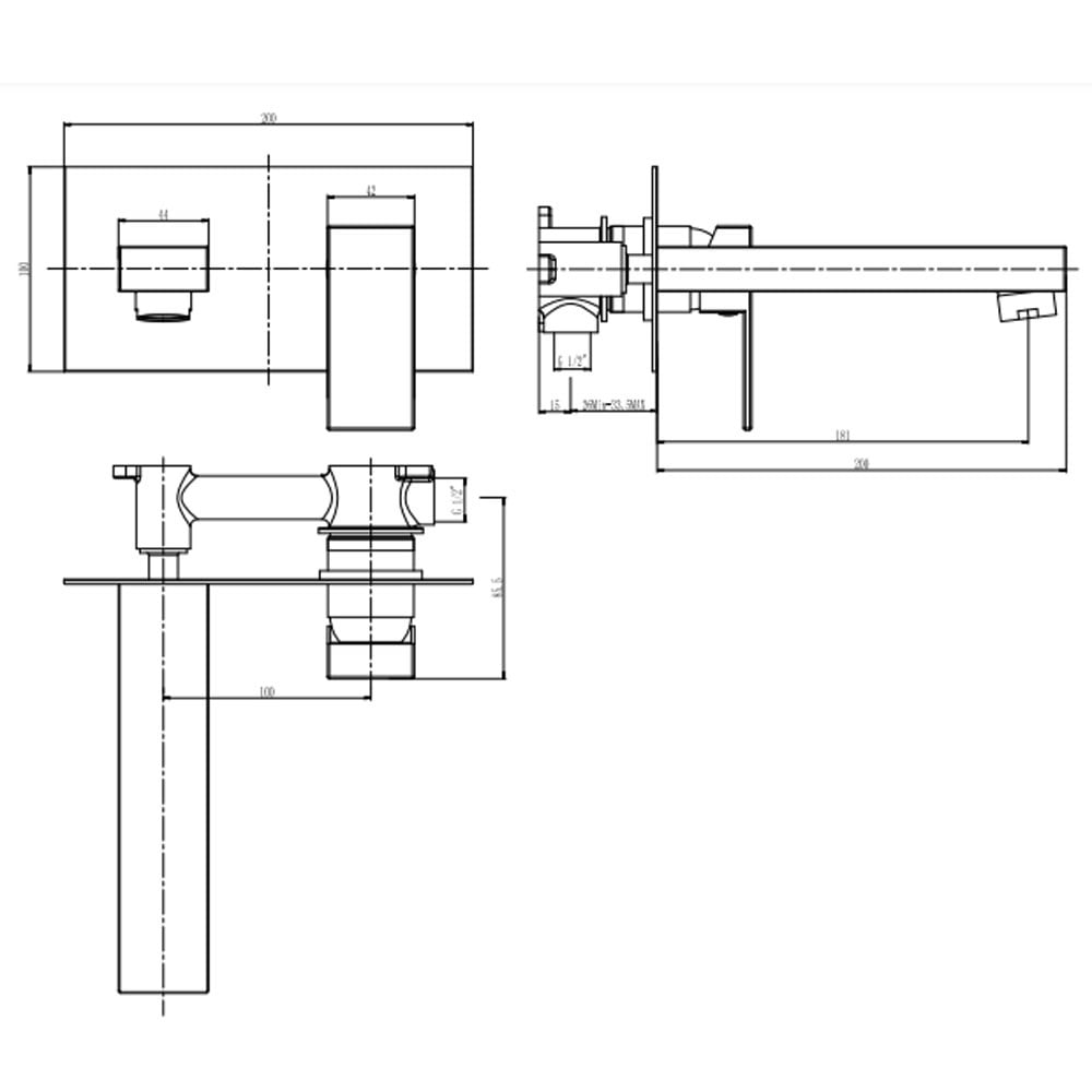 Storm Opah Chrome Wall Mounted Basin Mixer Tap
