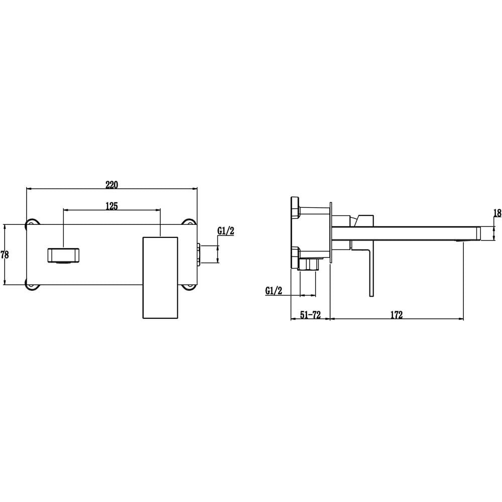 Storm Opah Matt Black Wall Mounted Basin Mixer Tap with EZ Box