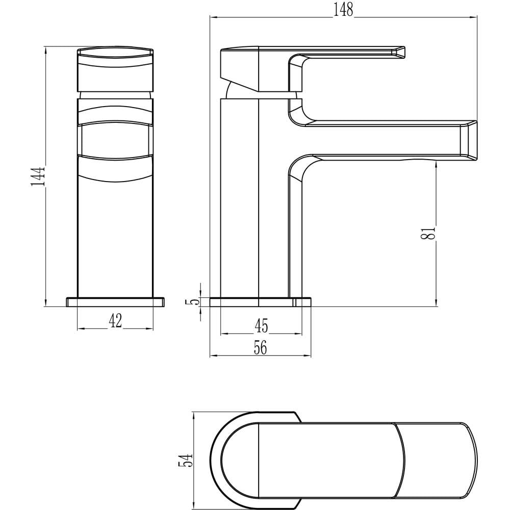 Storm Tetra Chrome Bathroom Basin Mixer Tap & Slotted Waste