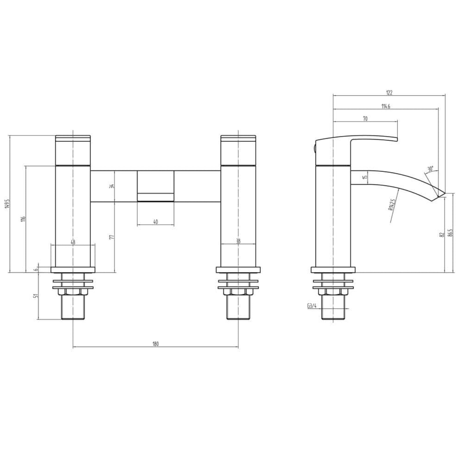 Storm Puffin Bathroom Bath Mixer Tap with Modern Design and Durable Finish