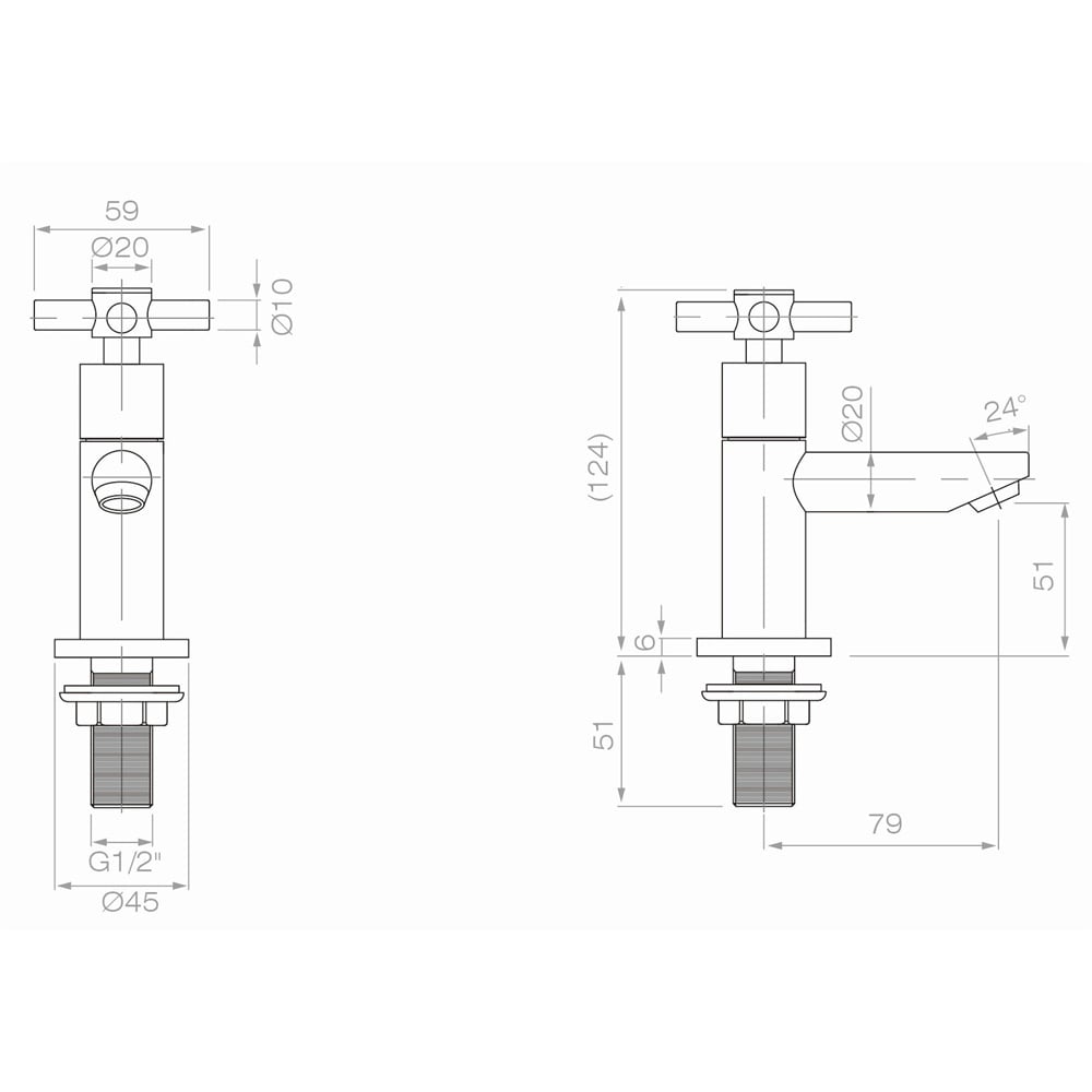 Storm Space Chrome Twin Lever Basin Taps