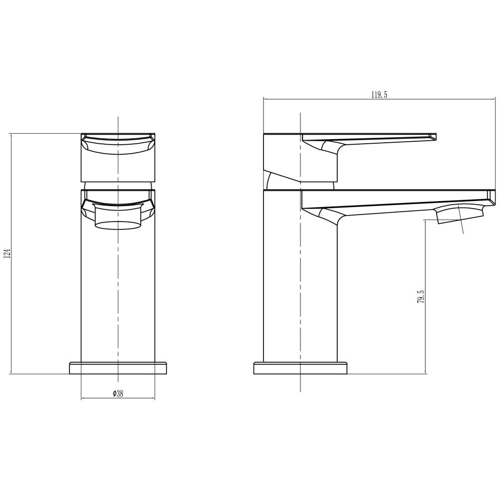 Storm Heron Mini Chrome Bathroom Basin Mixer Tap & Slotted Waste