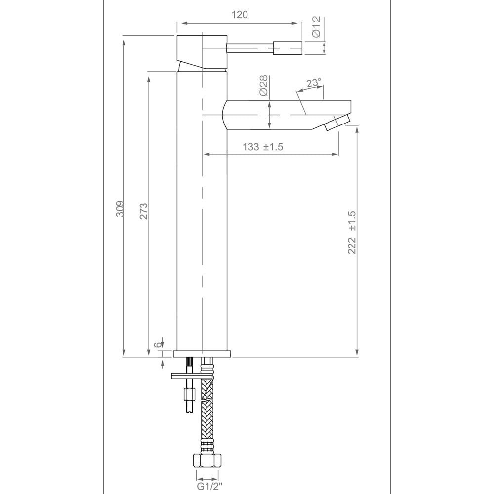 Storm Swift Tall Chrome Bathroom Basin Mixer Tap