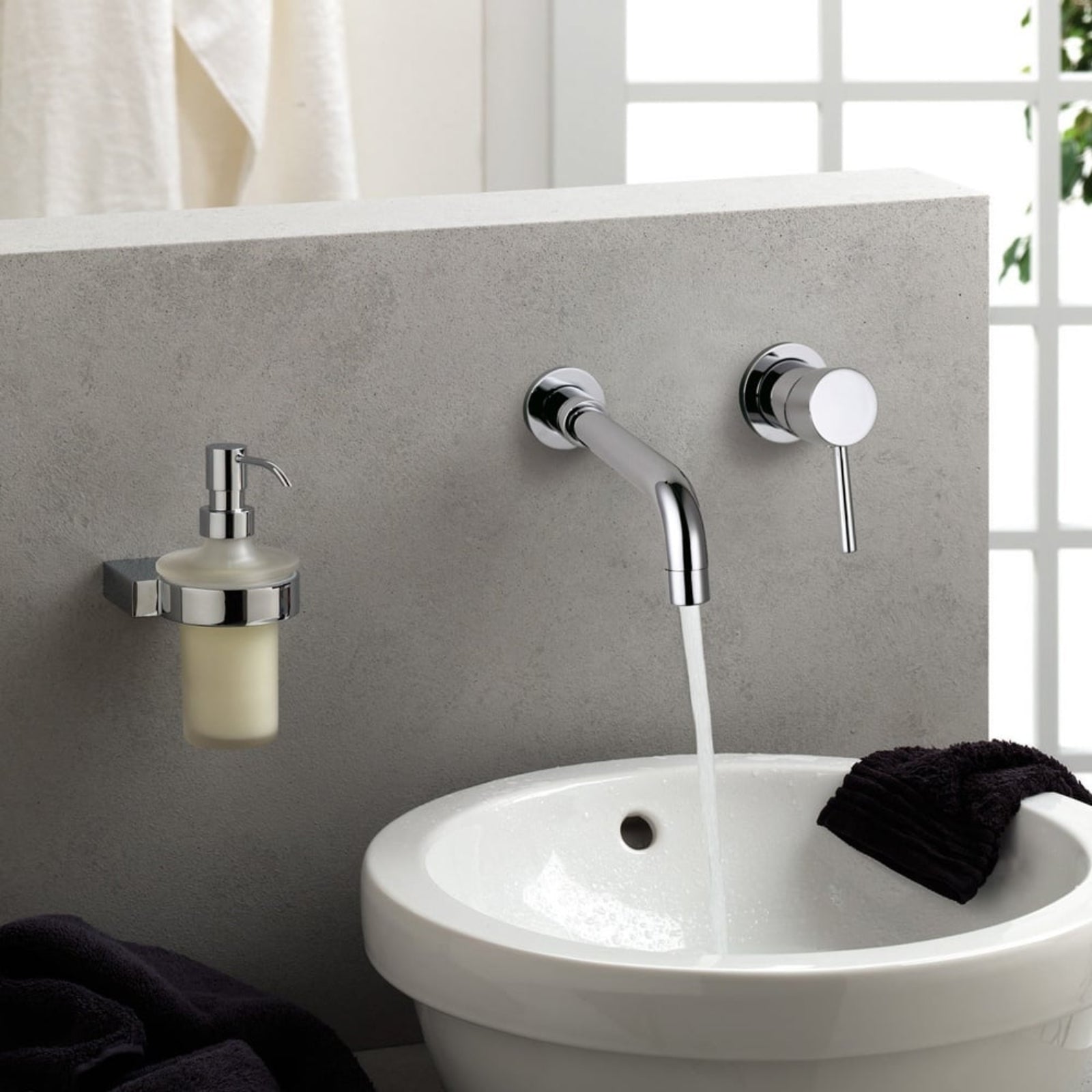 Storm Swift Chrome Wall Mounted Basin Mixer Tap