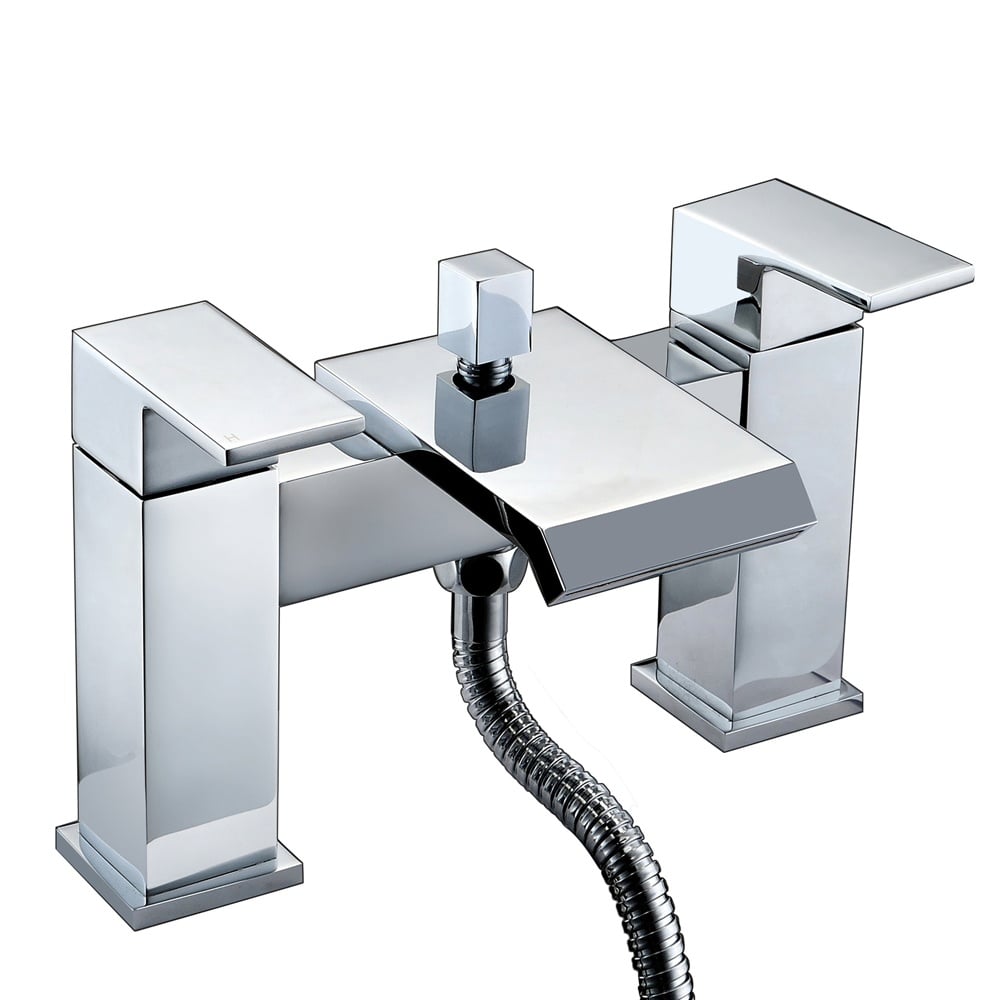 Storm Flat Waterfall Chrome Bath Shower Mixer Tap