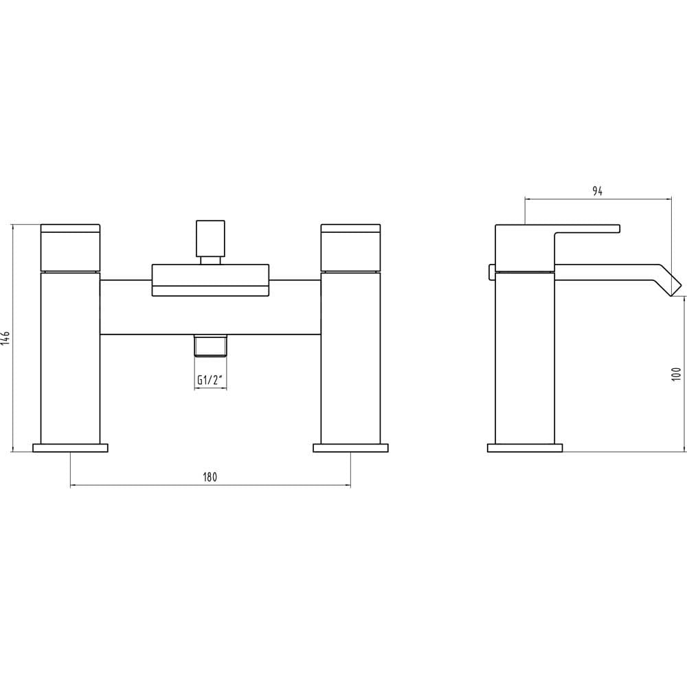 Storm Flat Waterfall Chrome Bath Shower Mixer Tap