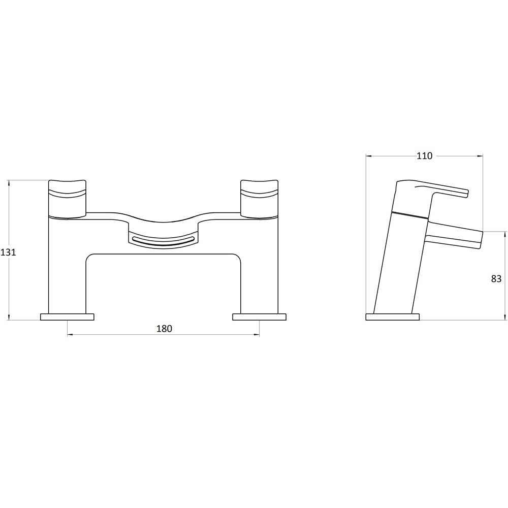 Storm Arc Waterfall Chrome Bath Mixer Tap