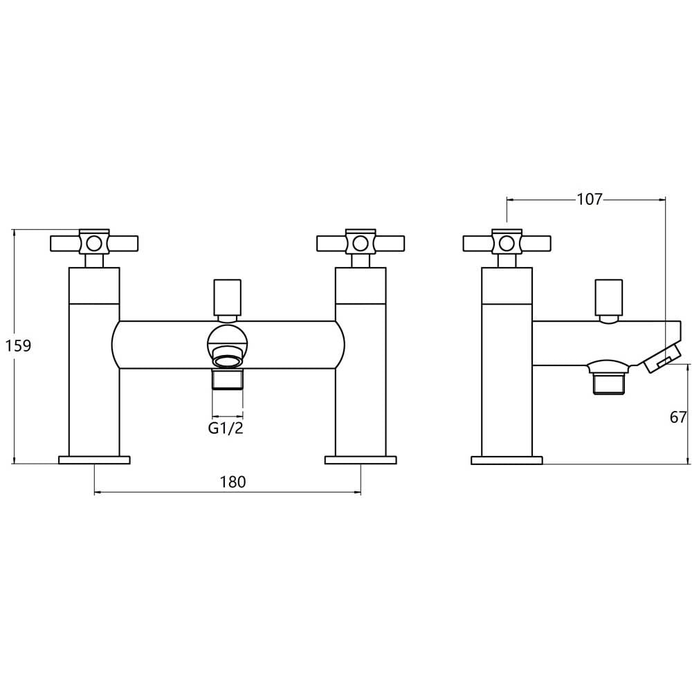 Storm Space Chrome Bath Shower Mixer Tap