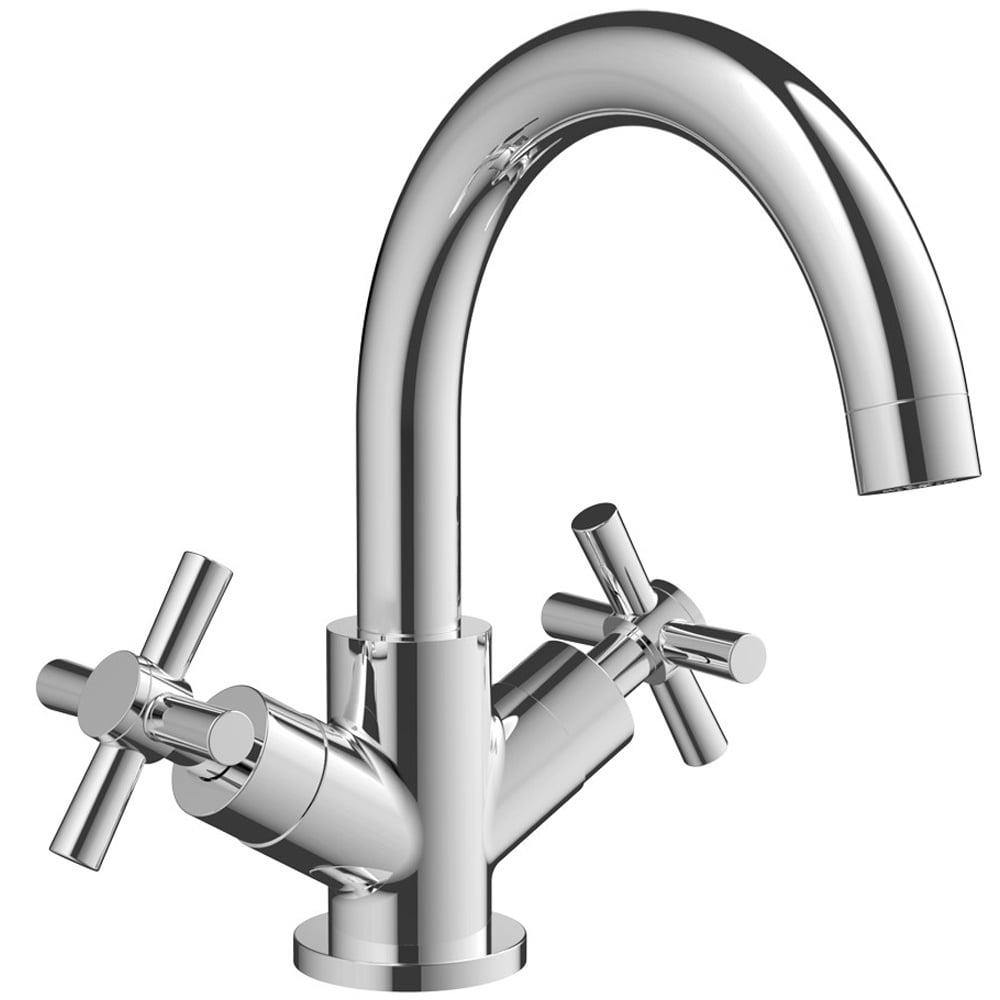 Storm Space Chrome Bathroom Basin Mixer Tap & Slotted Waste