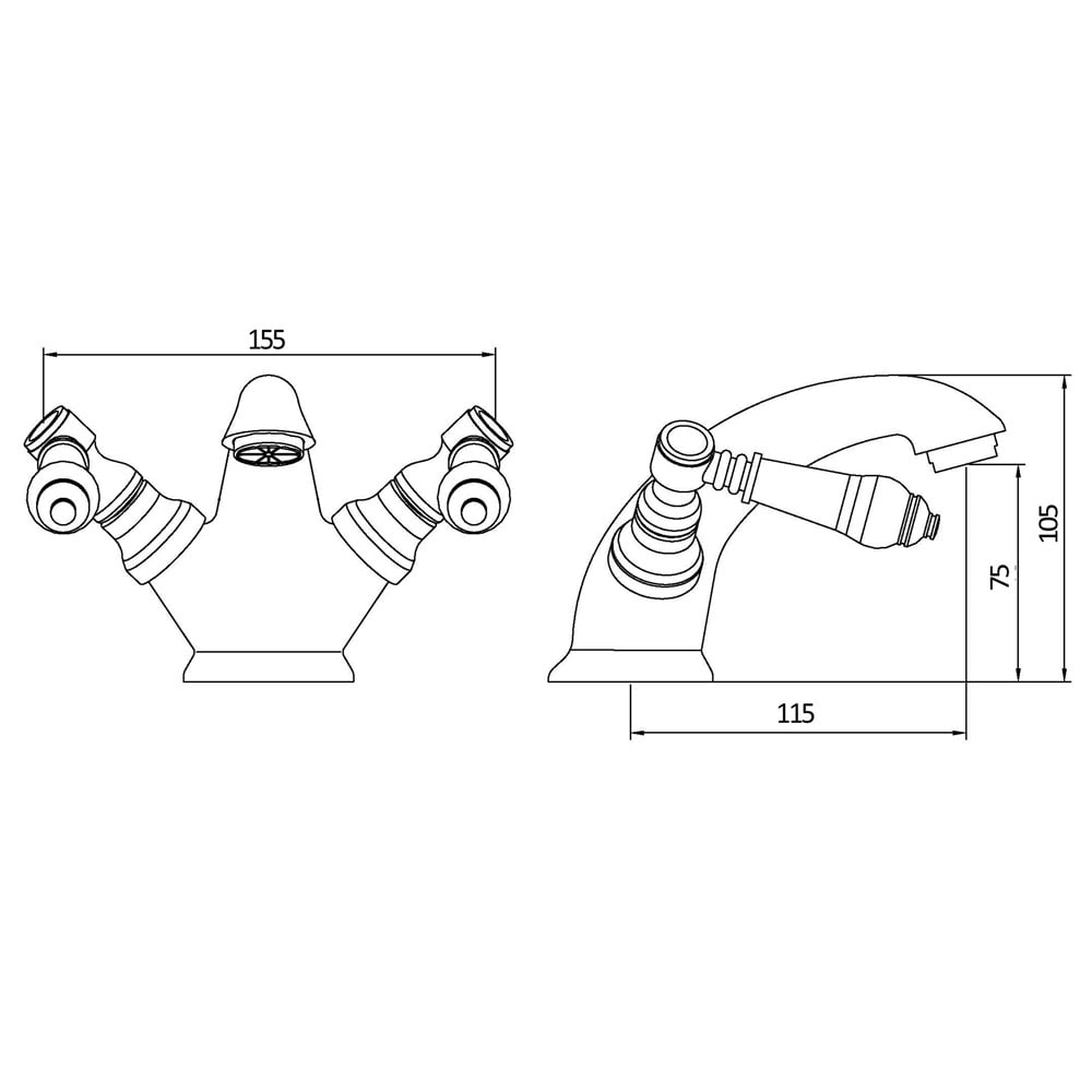 Storm Hampshire Chrome Bathroom Basin Mixer Tap & Slotted Waste