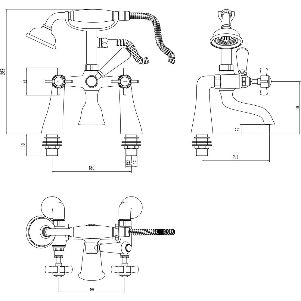 Storm Varya Chrome Bath Shower Mixer Tap