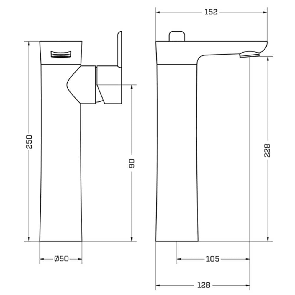 Storm Tern Tall Chrome Bathroom Basin Mixer Tap