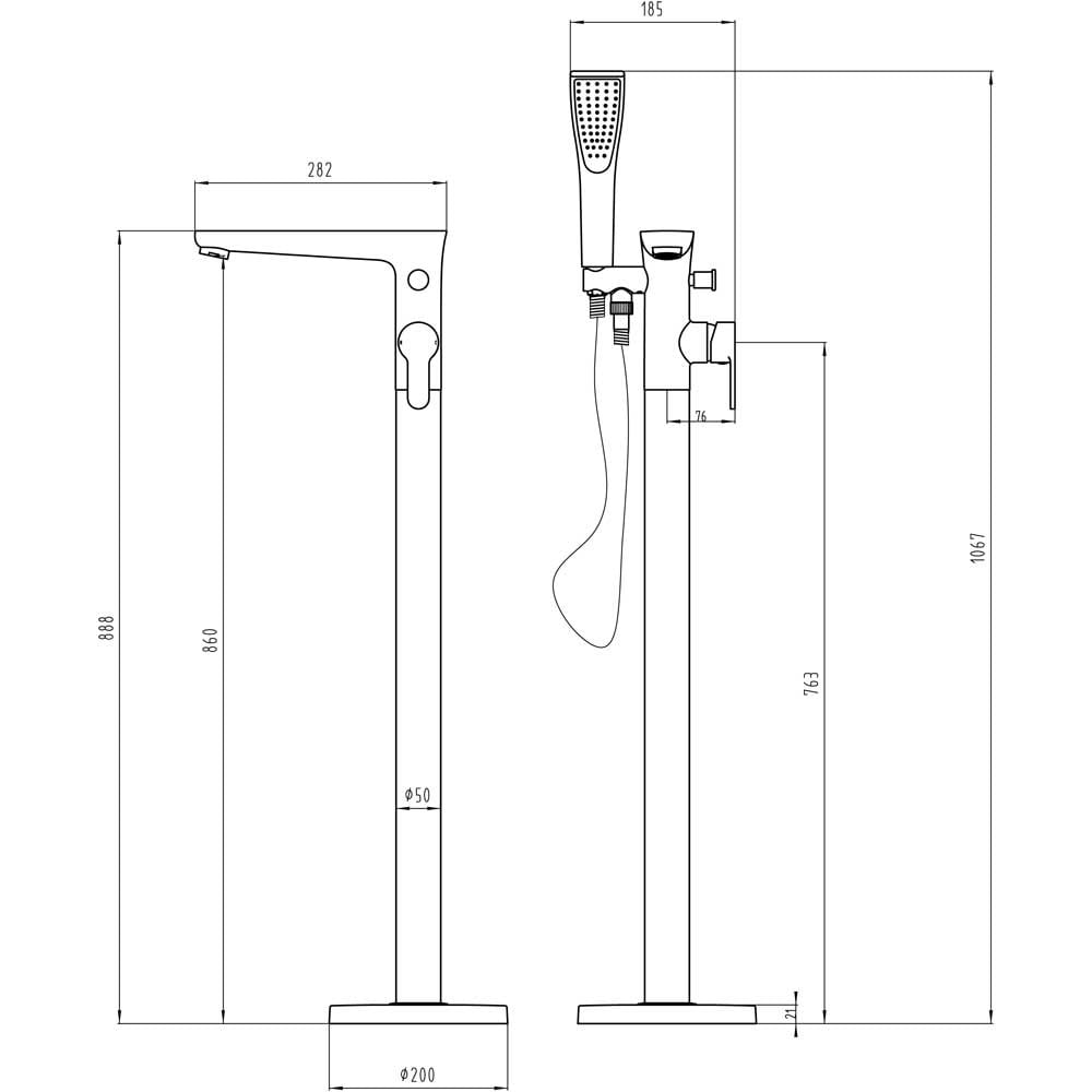Storm Tern Chrome Bathroom Freestanding Bath Shower Mixer Tap