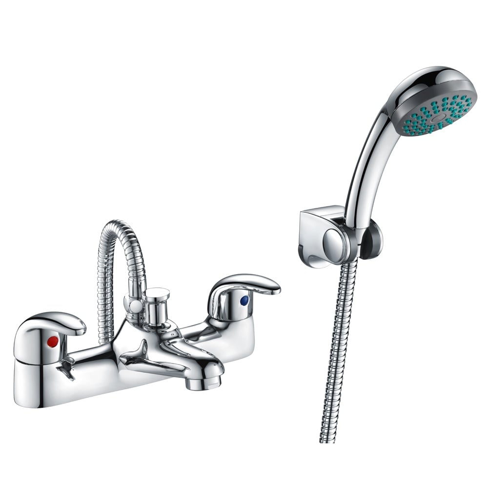 Storm Holly Chrome Deck Mounted Bath Shower Mixer Tap