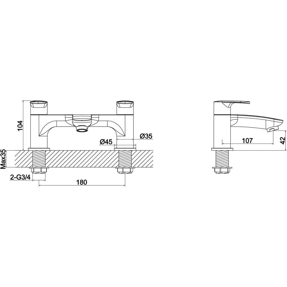 Storm Tapir Chrome Bathroom Bath Mixer Tap