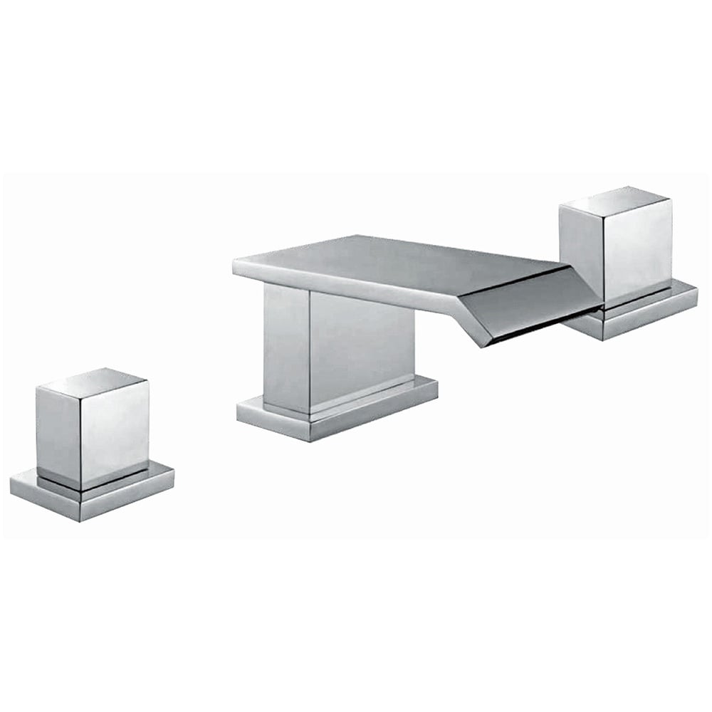 Storm Flat Waterfall Chrome 3 Hole Bathroom Basin Mixer Tap