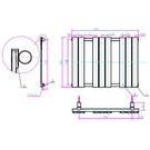 Radiator technical dimensions and pipe spacing