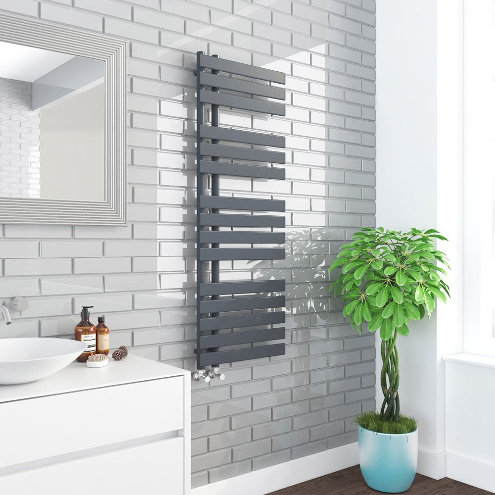 Astini Wellington 1380x500mm Grey 700W Designer Heated Towel Rail TIS2099
