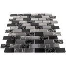 luxury-textured-black-glass--brushed-steel-mix-mosaic-wall-tiles-sheet-8mm-