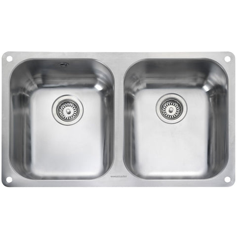 Rangemaster Atlantic Classic 2.0 Brushed Stainless Undermount Kitchen Sink & Waste