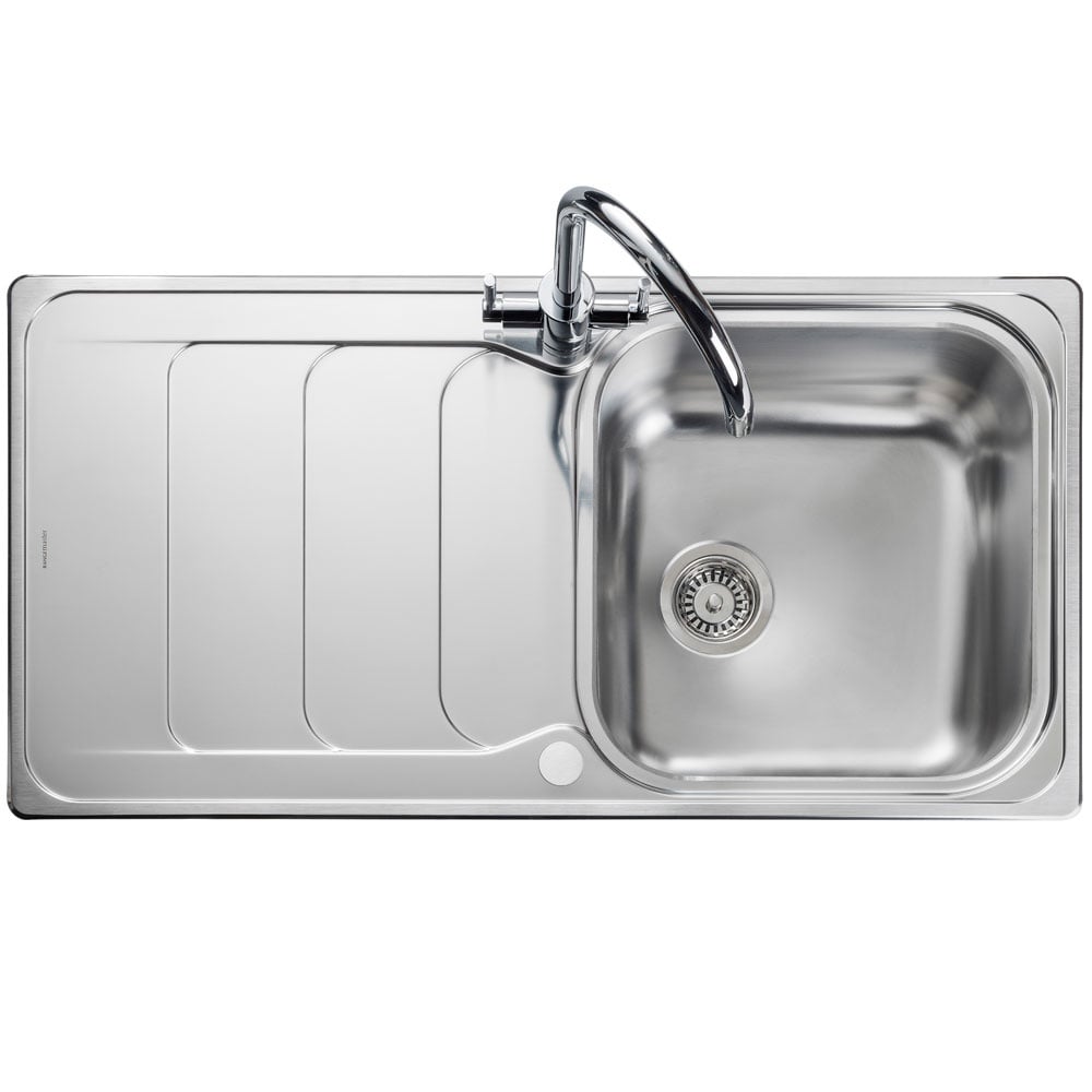 Rangemaster Houston 1.0 Bowl Brushed Stainless Steel Kitchen Sink & Waste