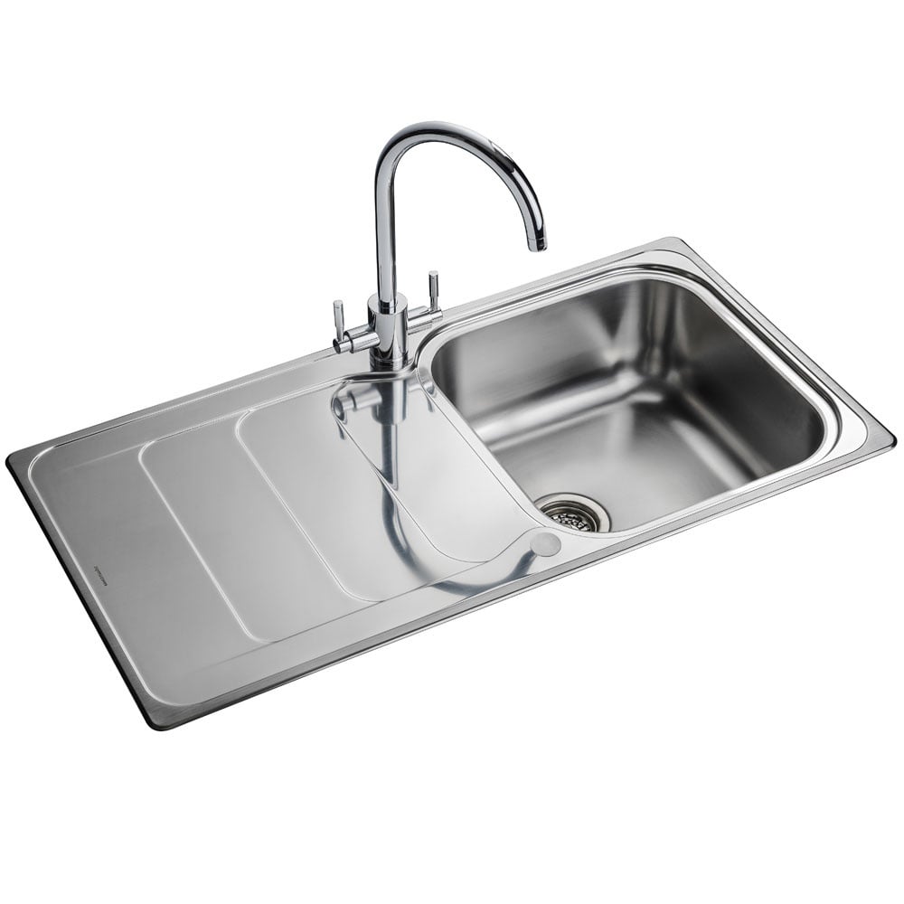 Rangemaster Houston 1.0 Bowl Brushed Stainless Steel Kitchen Sink & Waste