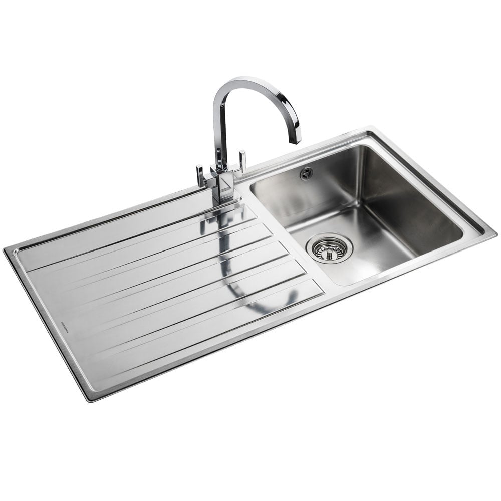 Rangemaster Rockford 1.0 Bowl Stainless Steel Kitchen Sink & Waste LHD