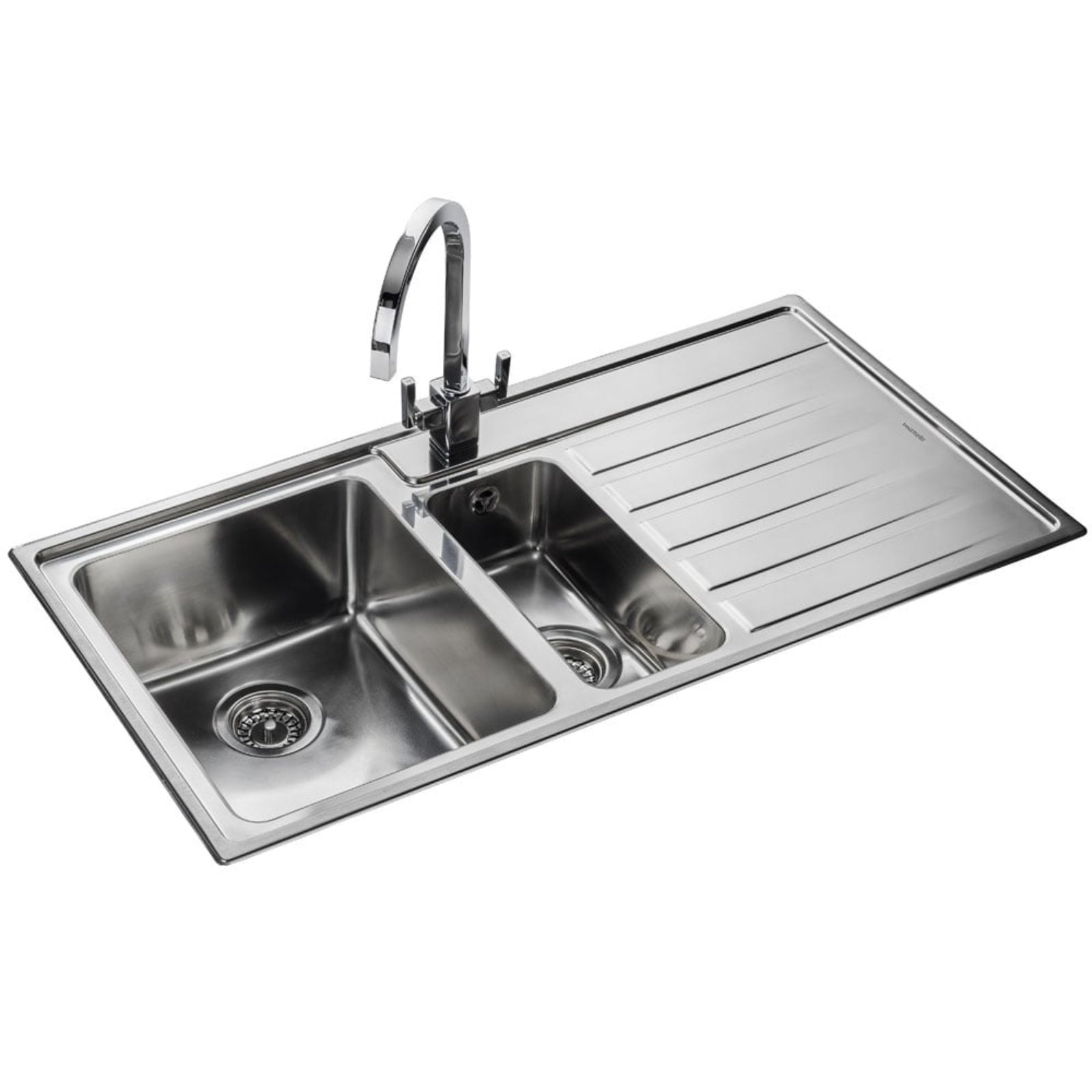 Rangemaster Rockford 1.5 Bowl Stainless Steel Kitchen Sink & Waste RHD