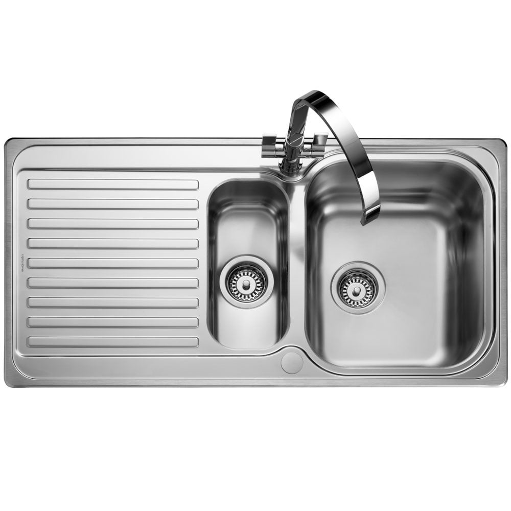 Rangemaster Sedona 1.5 Bowl Brushed Stainless Steel Kitchen Sink & Waste