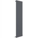 Black vertical designer radiator side view.