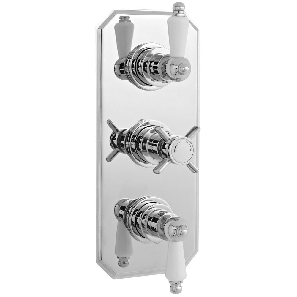 Nuie Chrome Traditional Triple Thermostatic Shower Valve - A3057