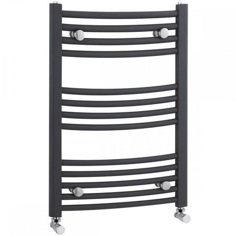 Nuie 700x500mm Anthracite 300W Curved Ladder Heated Towel Rail MTY102