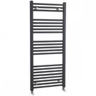 Black heated towel rail with ladder design