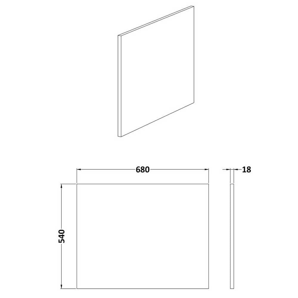 Nuie Blocks Satin Grey 700mm Square Shower Bath End Panel - MOF279