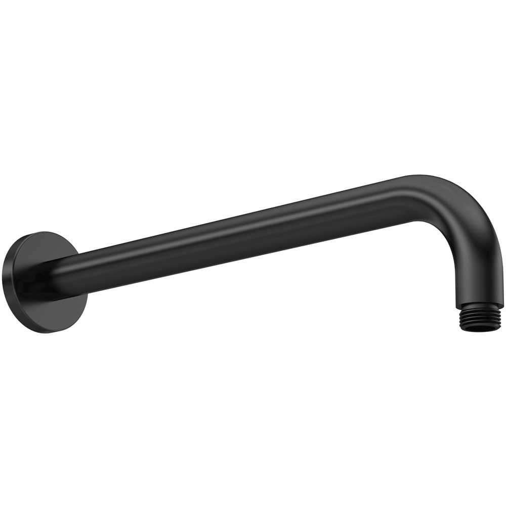 Nuie Matt Black Chrome Wall Mounted Shower Arm - ARM401