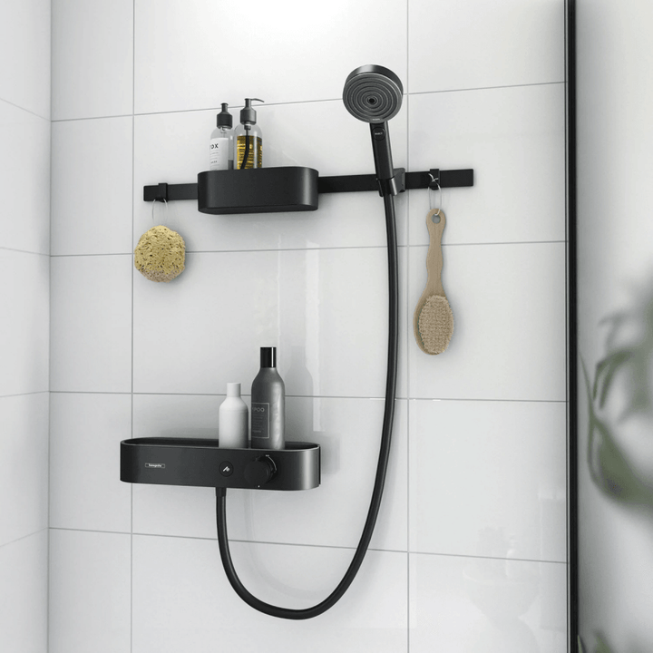hansgrohe-wallstoris-matt-black-thermostatic-shower-mixer-bundle--storage-set-