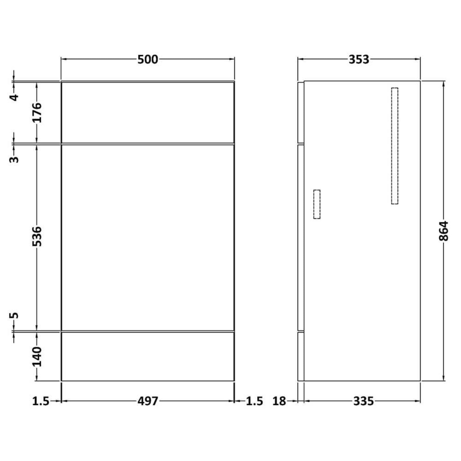 Hudson Reed Fusion Gloss White 500mm WC Unit - OFF146