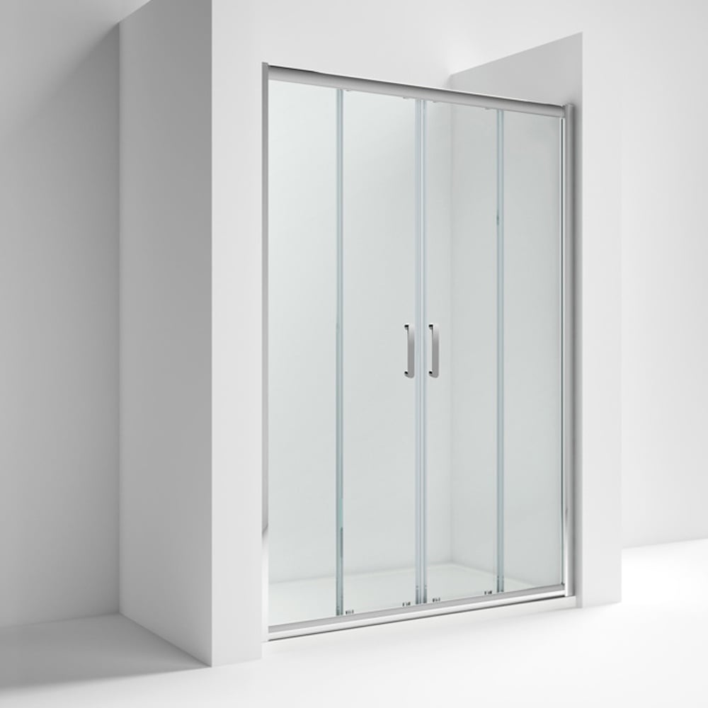 Nuie Pacific Double Sliding Shower Door With Handle 1400mm - AQSLD14H3