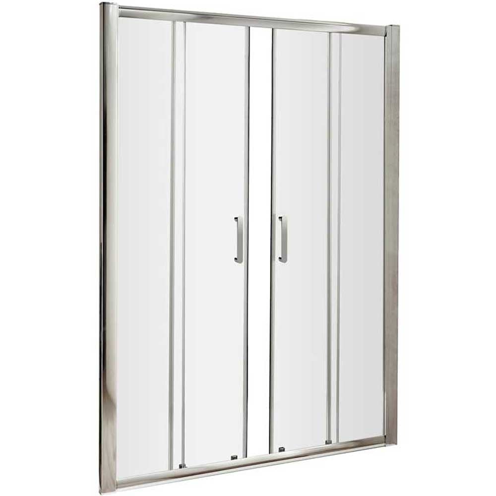 Nuie Pacific Double Sliding Shower Door With Handle 1500mm - AQSLD15H3
