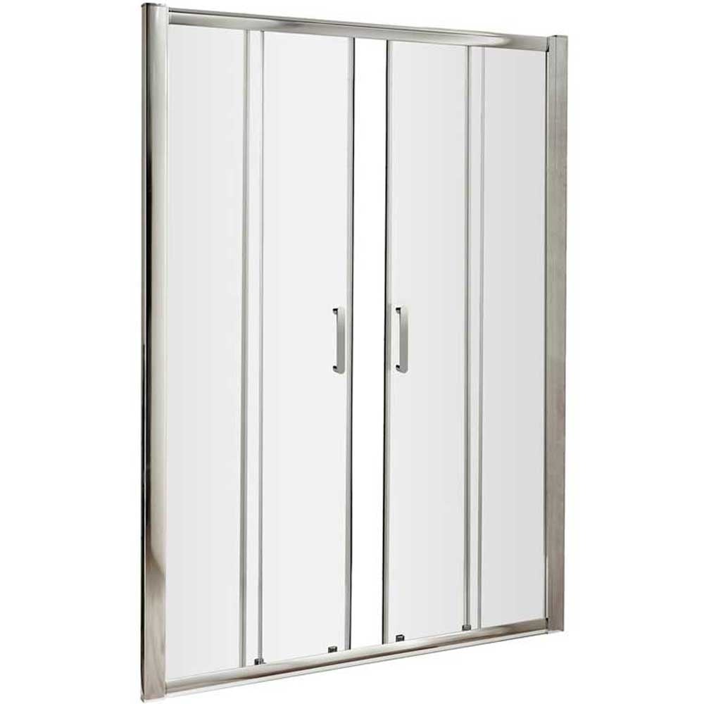 Nuie Pacific Double Sliding Shower Door With Handle 1600mm - AQSLD16H3
