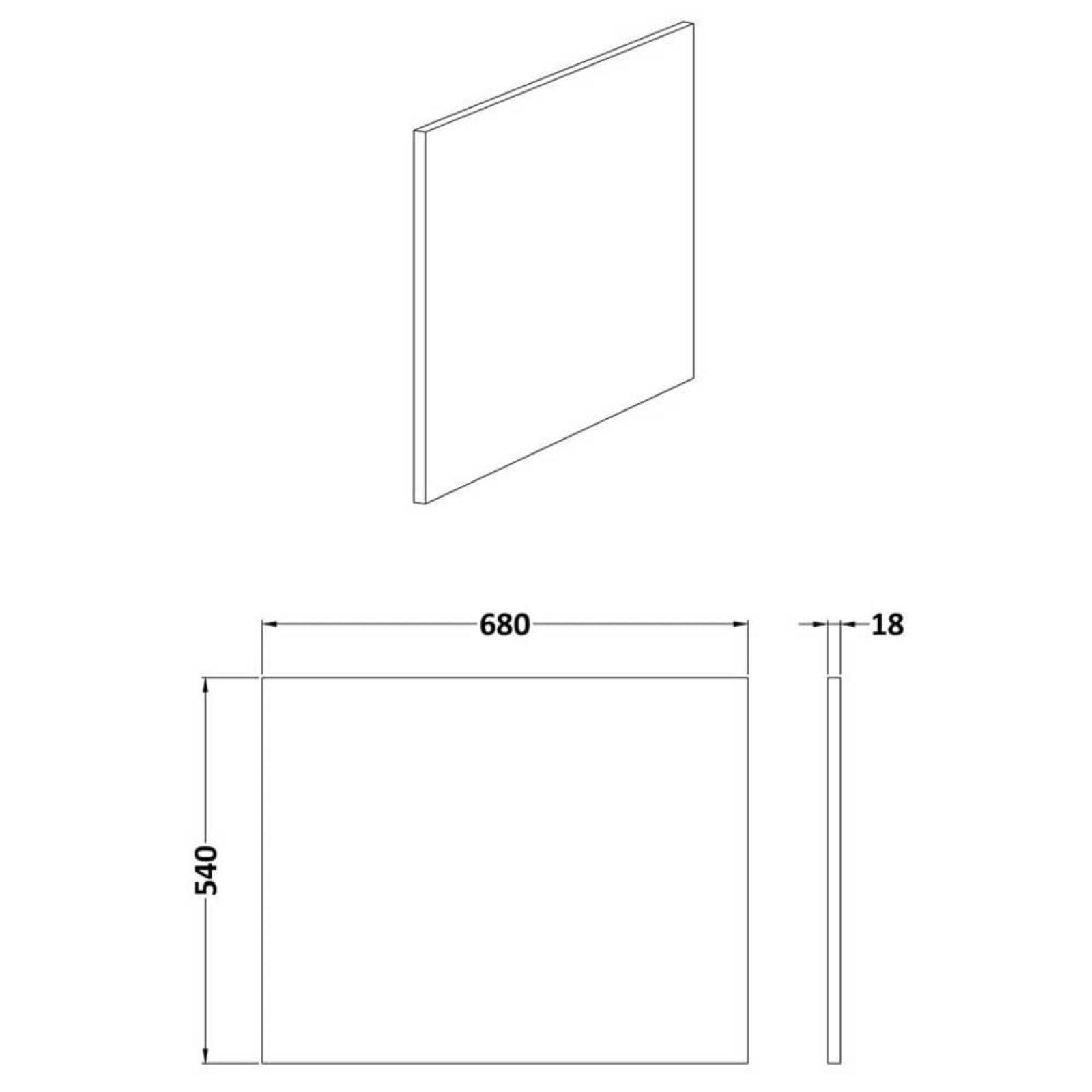 Nuie Blocks Satin Blue 700mm Square Shower Bath End Panel - MOF379