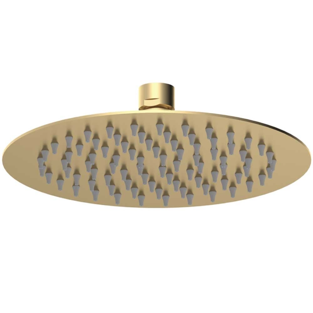 Nuie Brushed Brass Round Fixed Shower Head 200mm - A8082