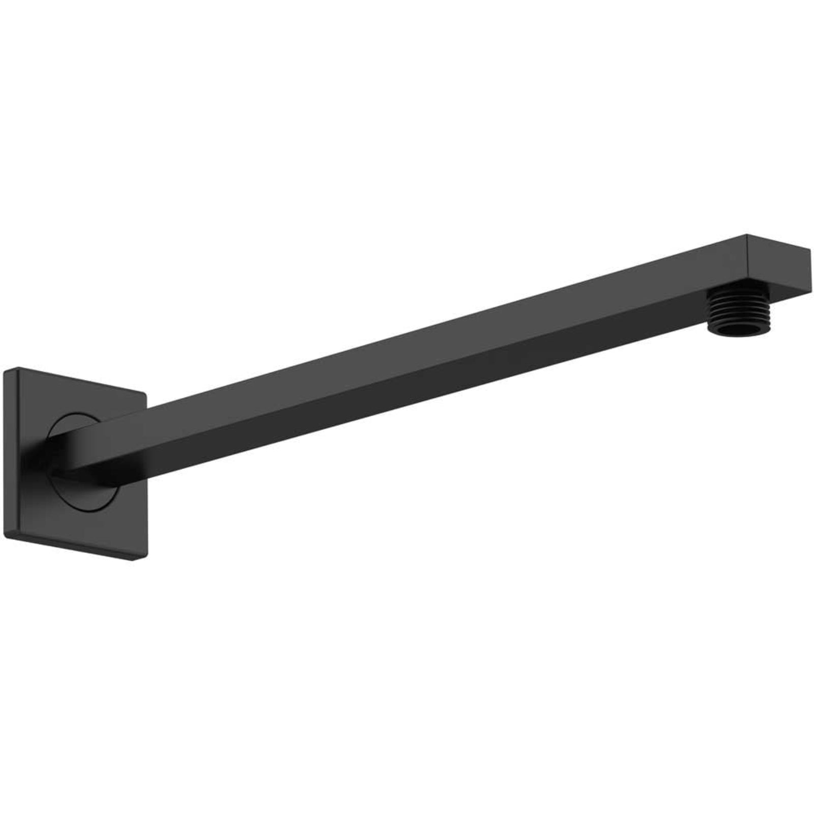 Nuie Matt Black Small Rectangular Wall Mounted Shower Arm - ARM413