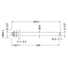 nuie-matt-black-round-ceiling-mounted-shower-arm-300mm---arm416-
