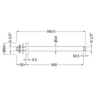 nuie-brushed-brass-round-ceiling-mounted-shower-arm-300mm---arm816-