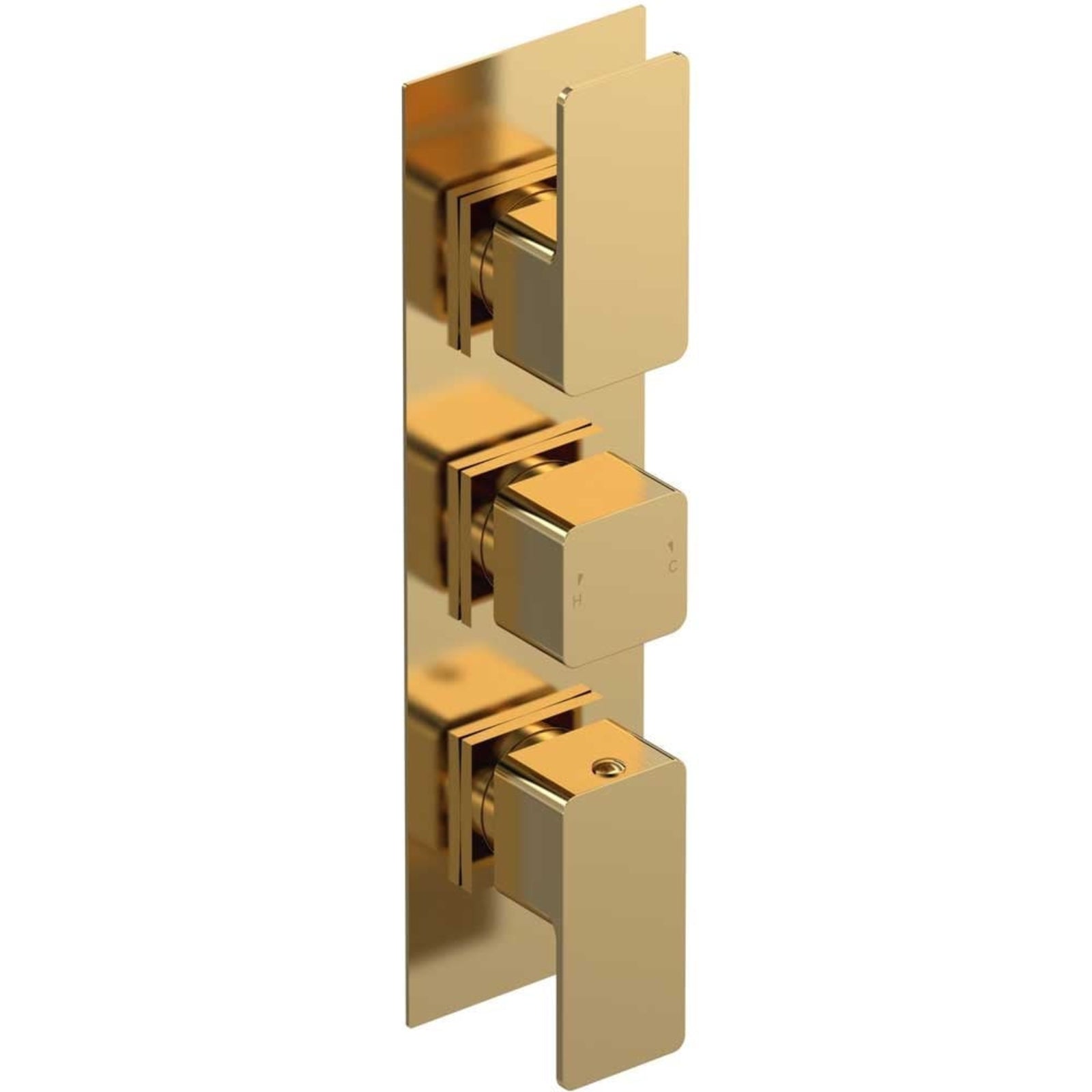 Nuie Windon Brushed Brass Triple Thermostatic Shower Valve - WIN8TR02