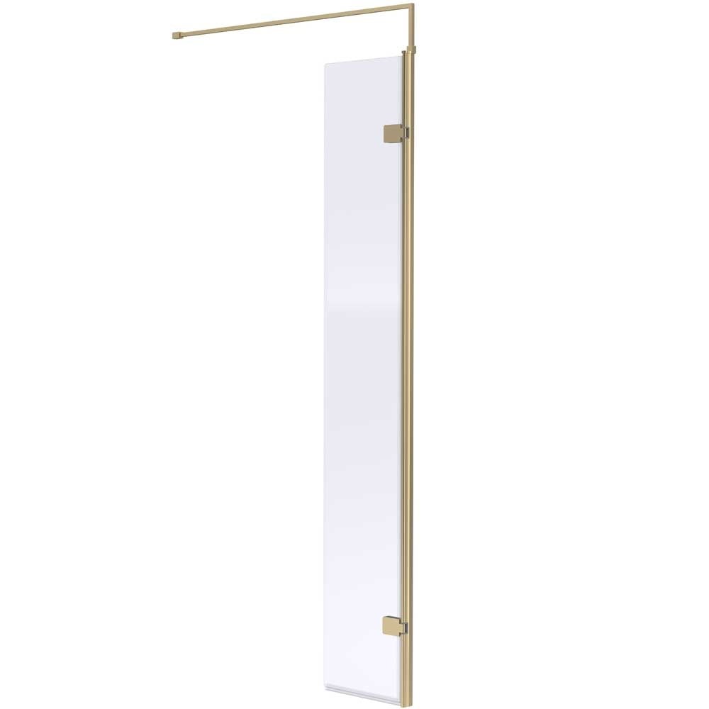 Nuie Brushed Brass 300x1850 Wetroom Swing Screen - WRSCBB030H